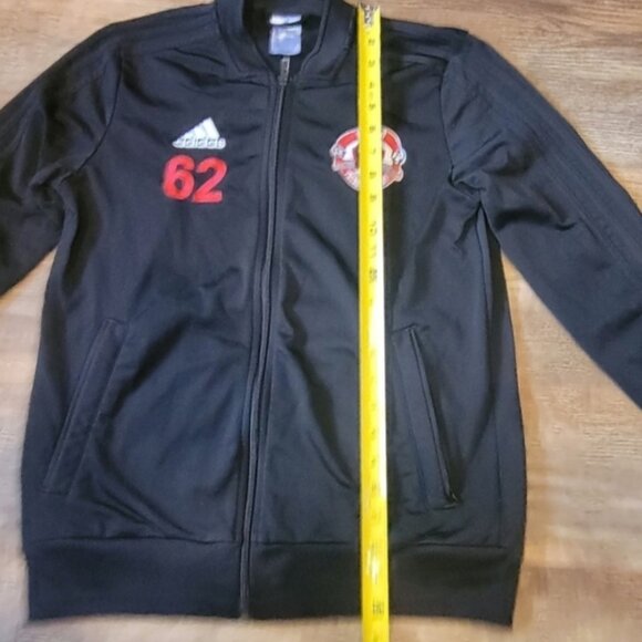Adidas SZ L Athleisure Casual Lightweight Black Zip Up Track Jacket w/UFA Patch - Picture 5 of 7
